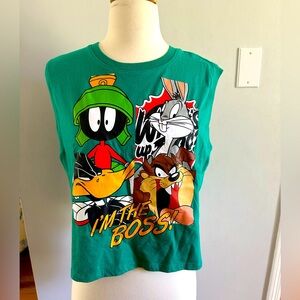Looney Tunes cropped muscle tank. Size M